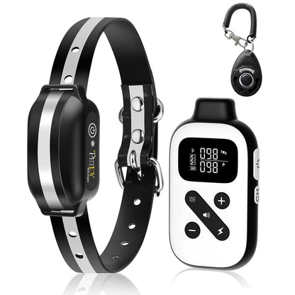 IPX7 Waterproof Remote Dog Training Collar with Auto Anti-Bark Mode