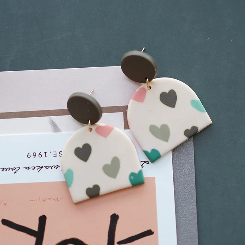 Heart Pattern Long Earrings