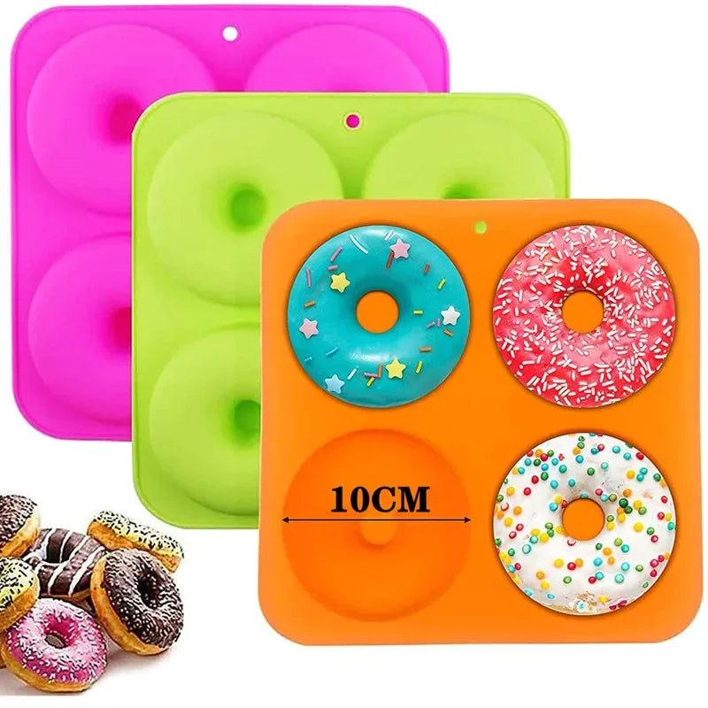 3D Silicone 4 Holes Cake Mould Baking Pan