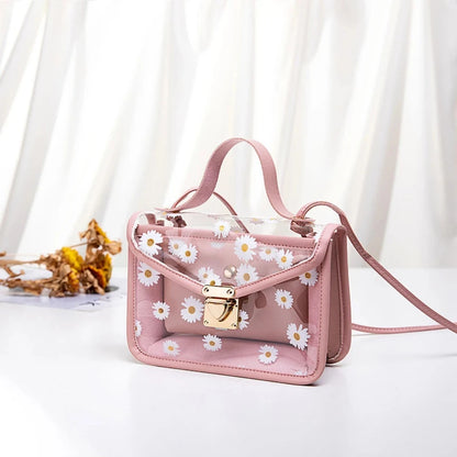 Women’s Transparent Floral Crossbody Shoulder Bag