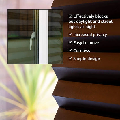 Self-Adhesive Pleated Blackout Window Blind