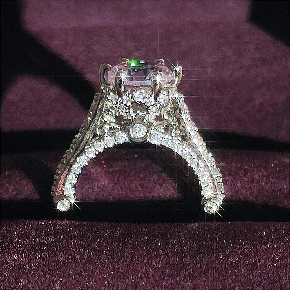 Silver-Plated Cubic Zirconia Ring