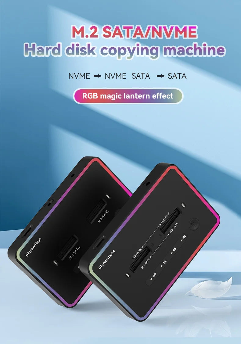 Dual M.2 NVMe & SATA SSD Docking Station with Offline Clone