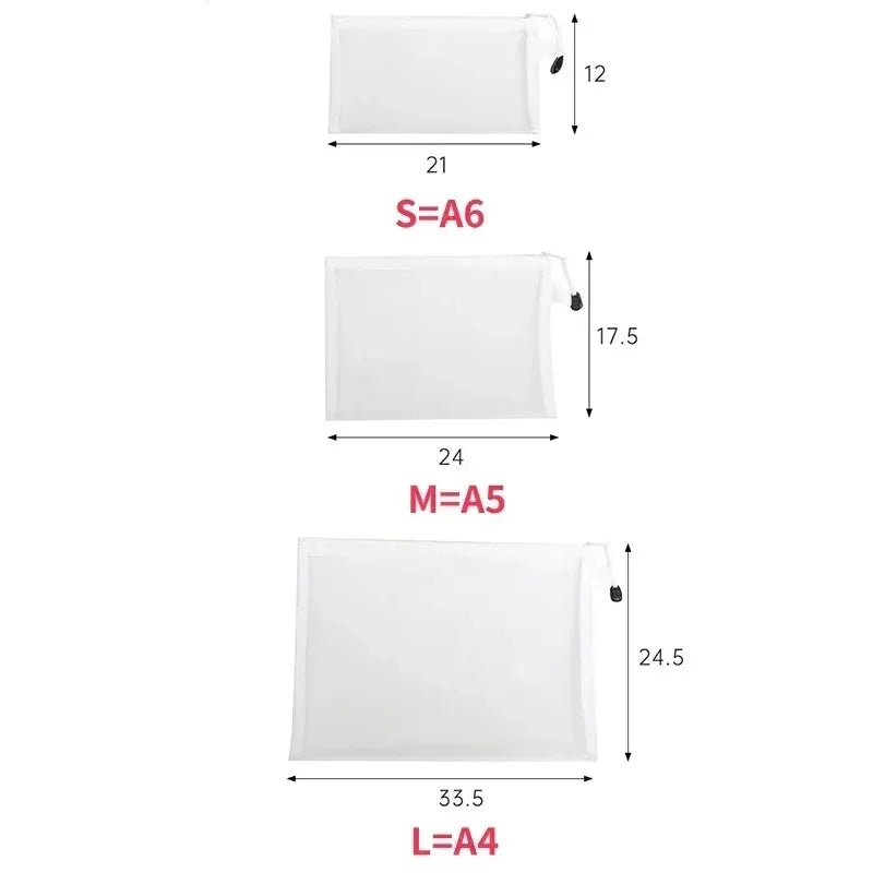 Transparent Mesh Document & Puzzle Storage Bags