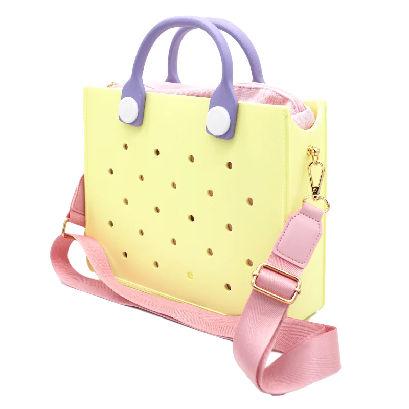 Waterproof EVA Tote Bag with Charm Holes