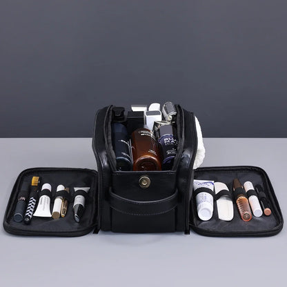 Travel PU Leather Toiletry Organizer Bag