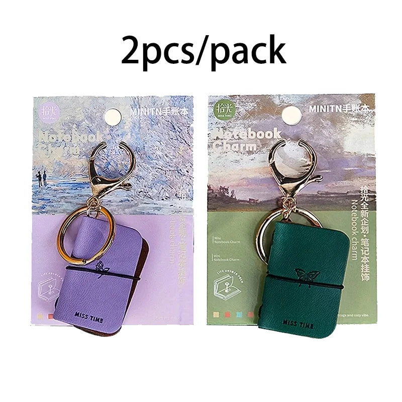 Mr. Paper PU Leather Mini Journal Keychain Set