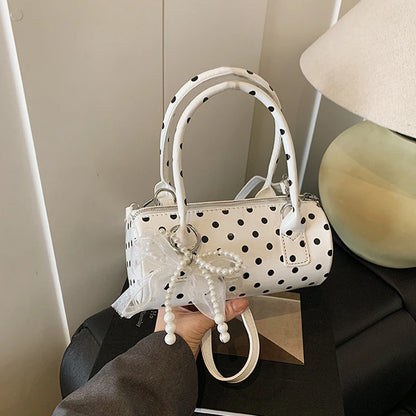 Women’s Polka Dot Barrel Shoulder Bag