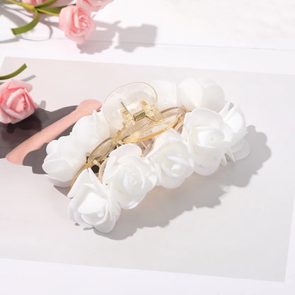 Pink Bubble Flower Hair Claw Clip