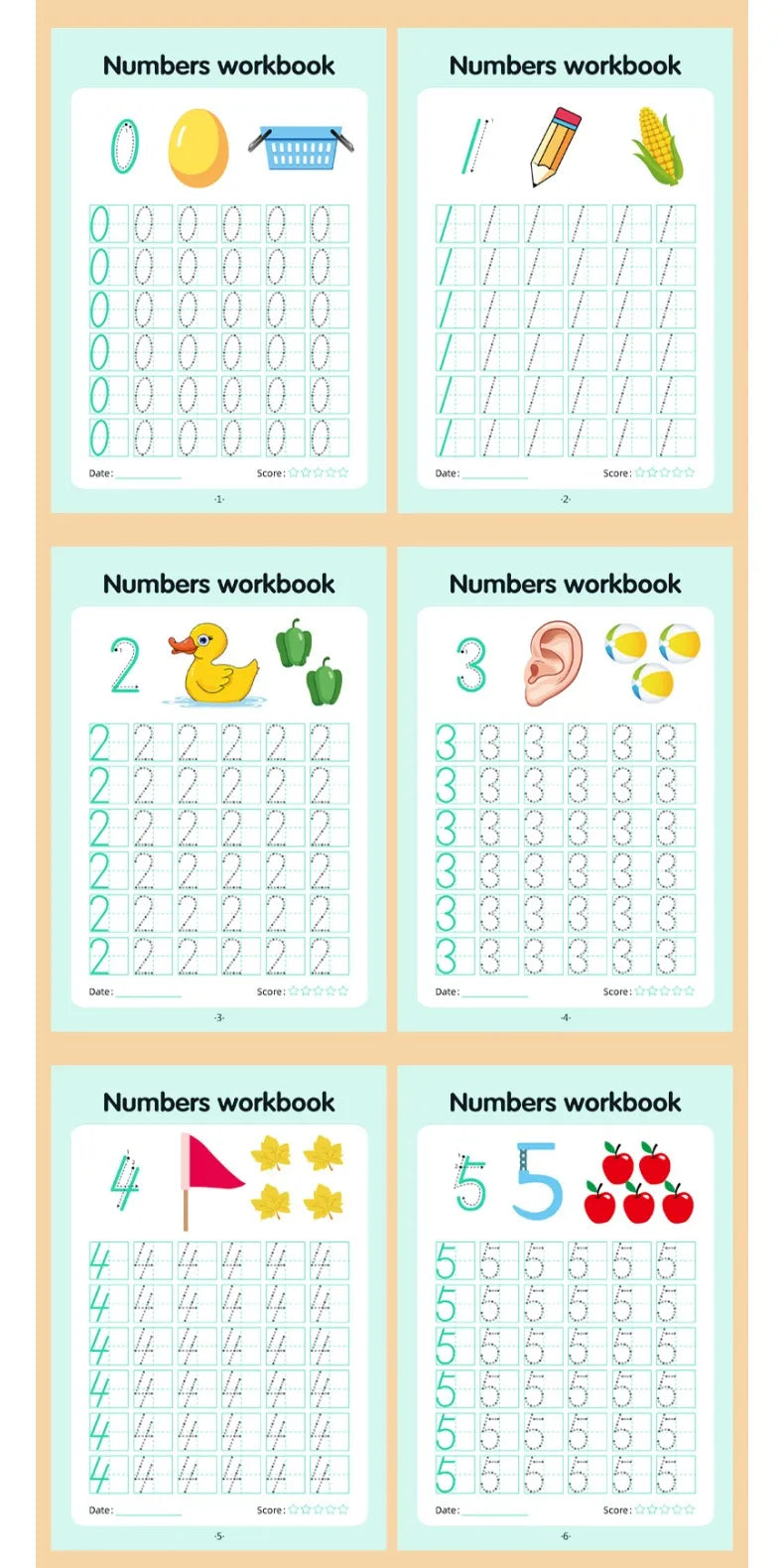 0–100 Number Tracing Practice Workbook