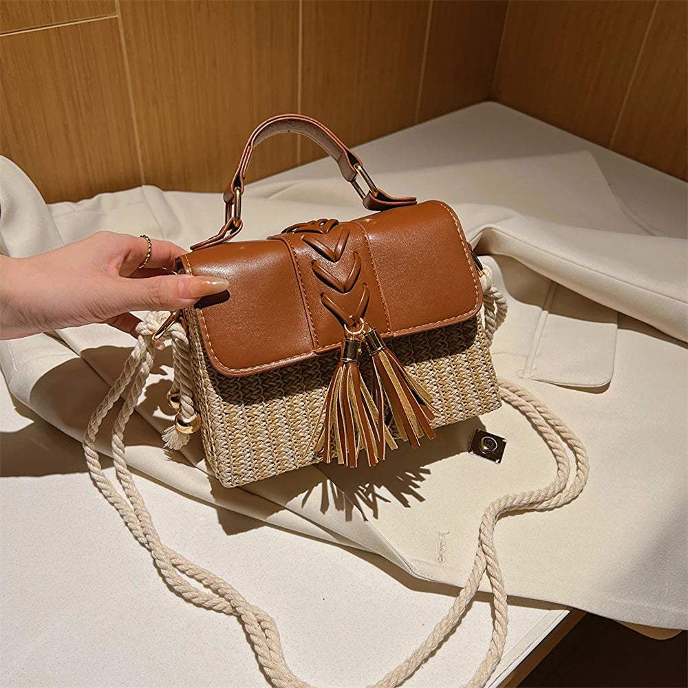 Straw Crossbody Beach Handbag