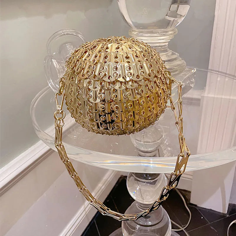 Handmade Metallic Sphere Evening Bag