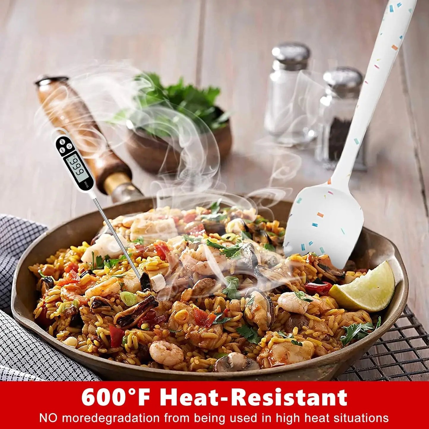 Heat-Resistant Silicone Kitchen Scraper Set
