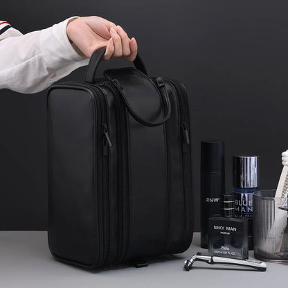 Travel PU Leather Toiletry Organizer Bag
