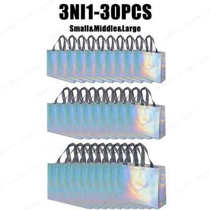 Large Capacity Reusable Holographic Shopper Bag