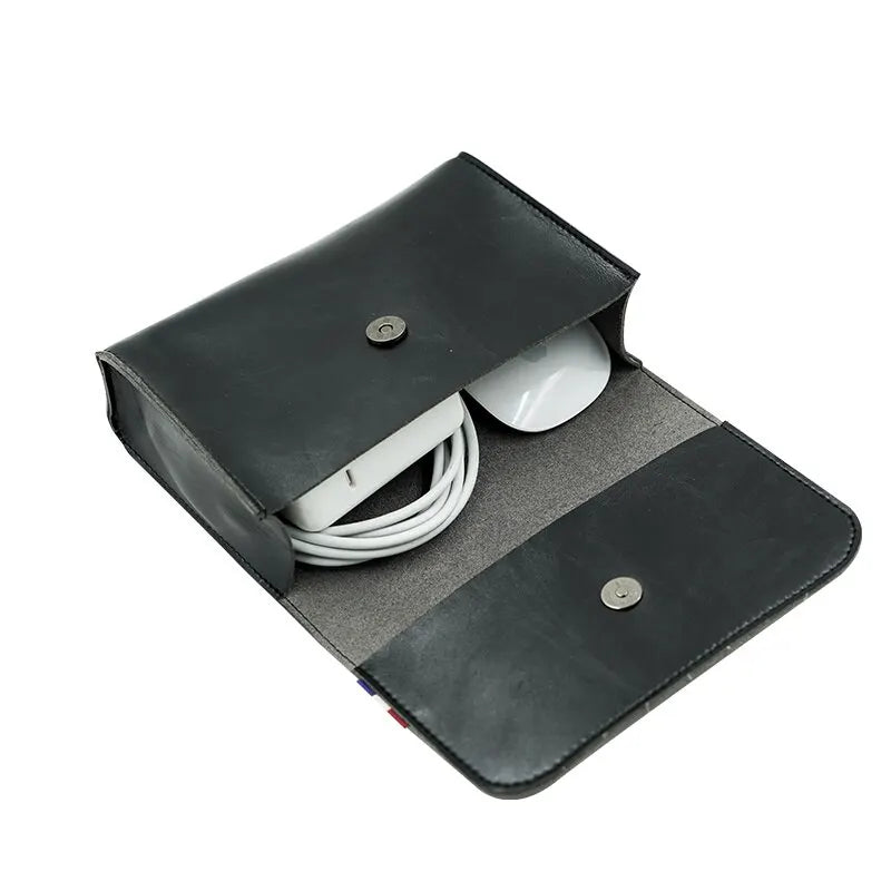 Compact PU Leather Cable & Charger Organizer