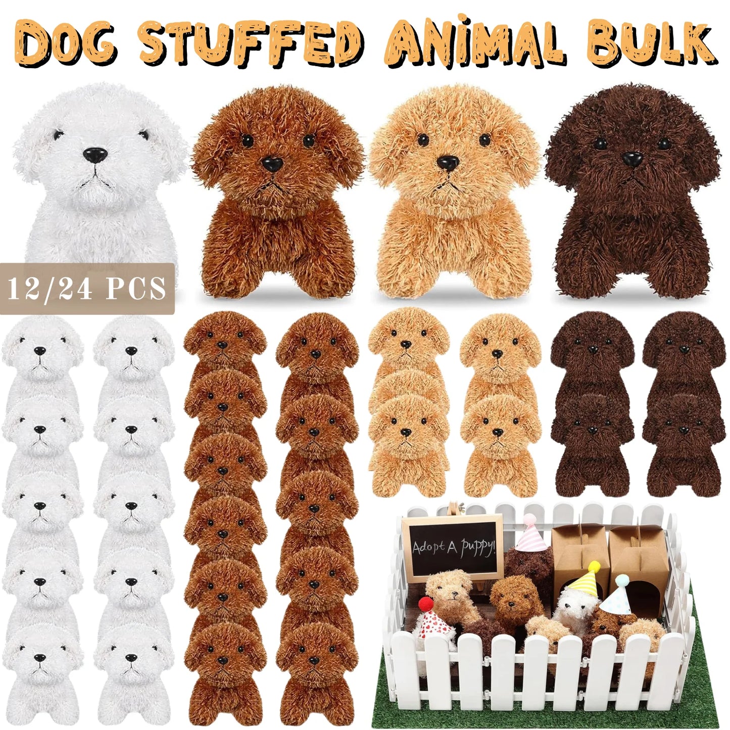 Teddy Dog Plush Keychain Toy Set