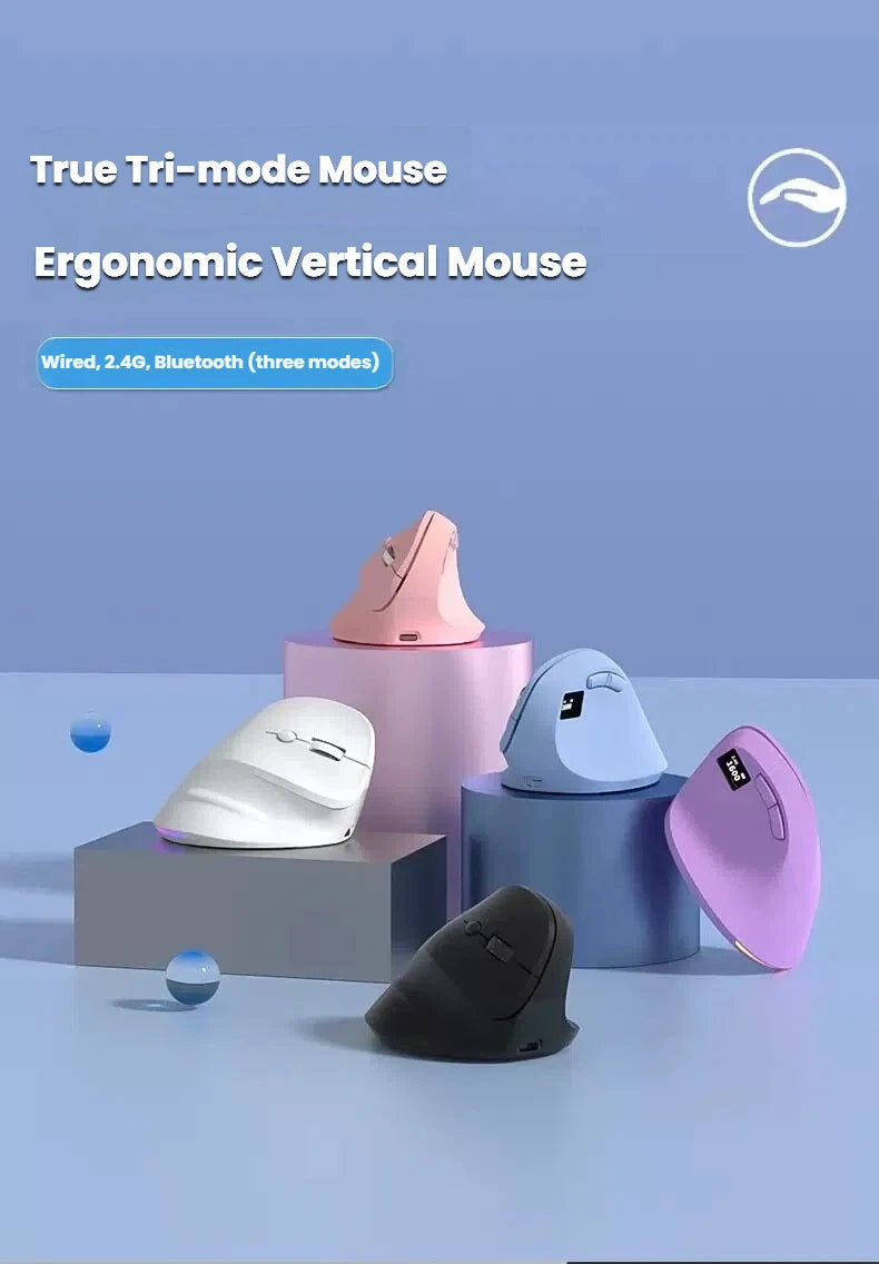 Triple-Mode Vertical Wireless Mouse