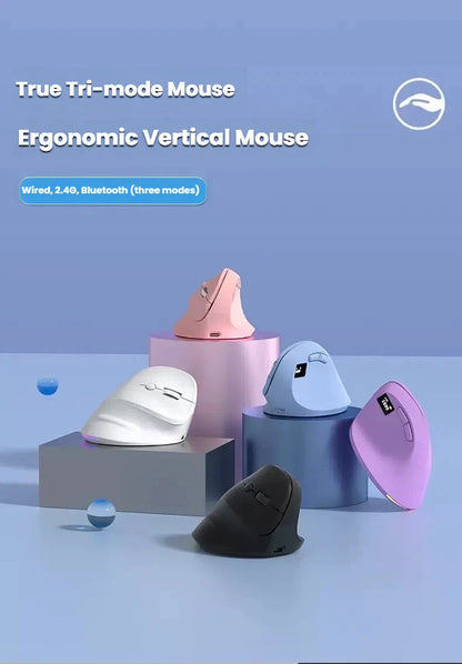 Triple-Mode Vertical Wireless Mouse