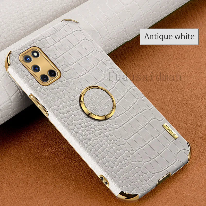 Crocodile Texture Ring Stand Phone Case