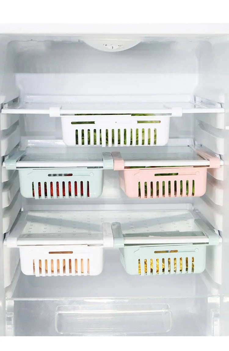 Expandable Refrigerator Storage Basket Drawer