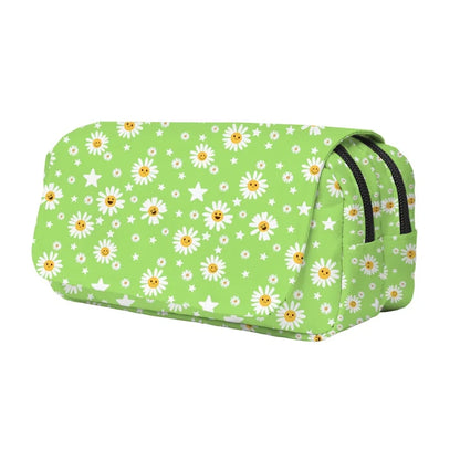 Daisy Print Double Layer Pencil Bag