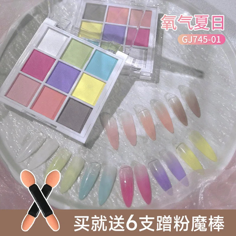 9-Color Chrome Nail Powder Set