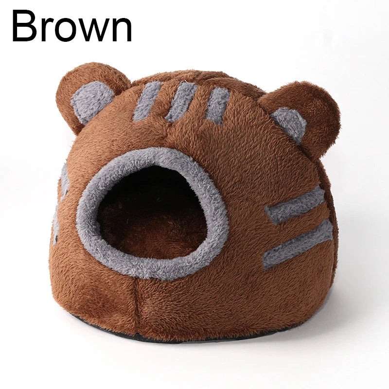 Bear Head Plush Pet Cave Bed