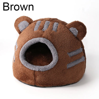 Bear Head Plush Pet Cave Bed