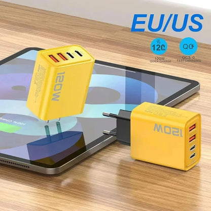 120W 4-Port USB-C & USB Fast Wall Charger
