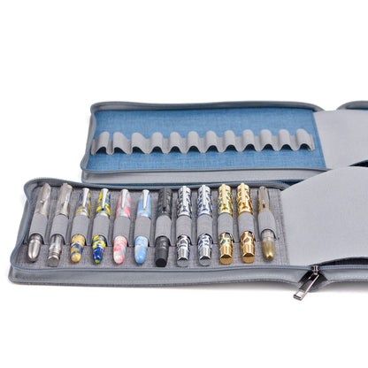 Premium 24-Pen Canvas Storage Case for Fountain Pens & Stationery