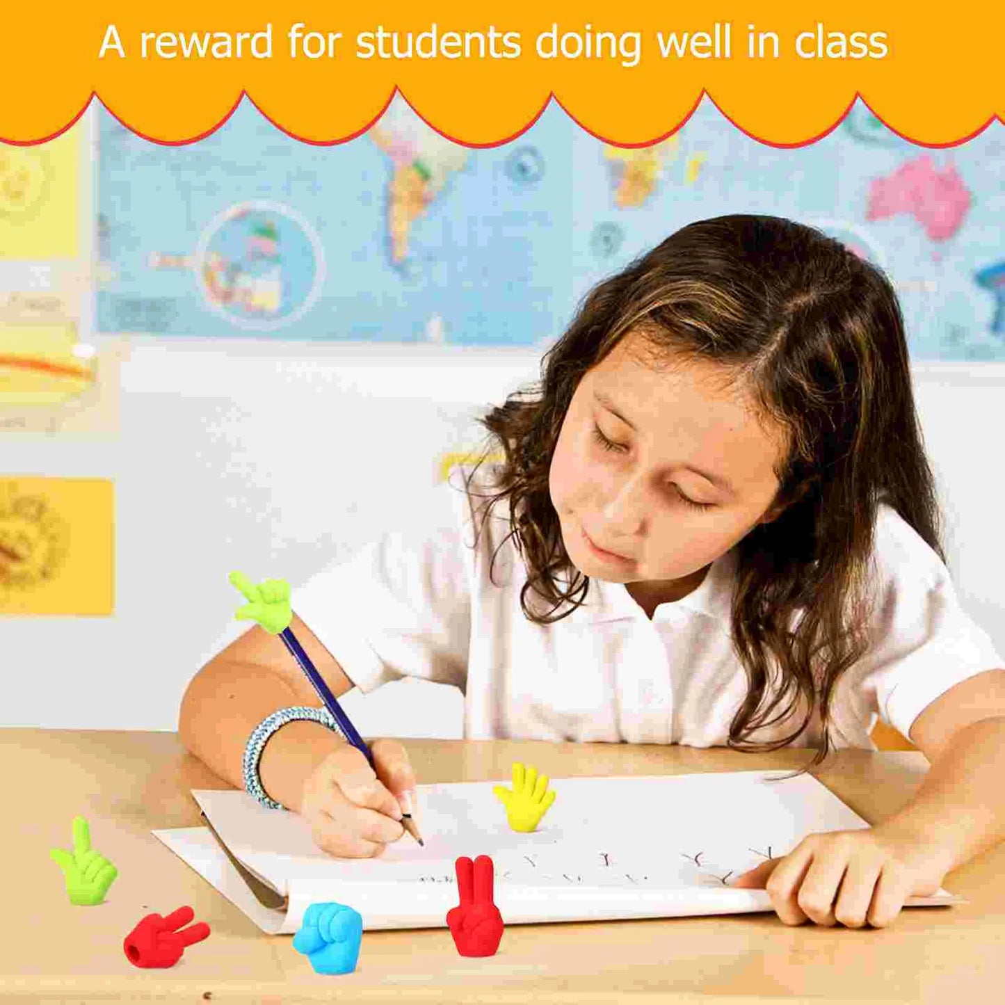 Cute Rubber Pencil Top Erasers for School, Drawing & Rewards