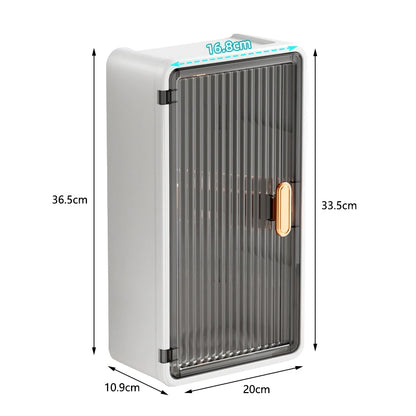 Wall-Mounted Waterproof Tissue Holder & Bathroom Storage Shelf