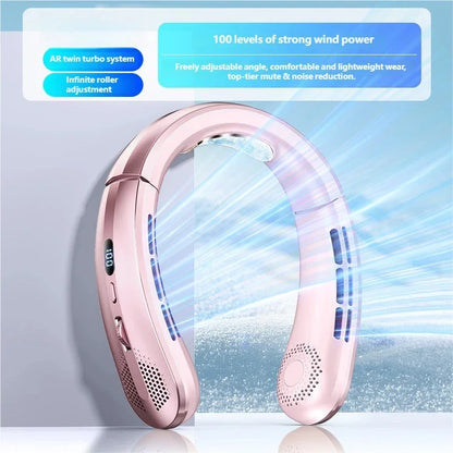 Portable Bladeless Neck Fan with LED Display