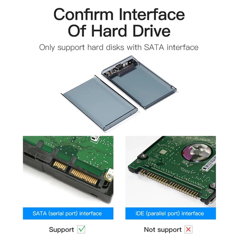 Tool-Free USB 3.0 Type-C External Enclosure for 2.5” SATA HDD & SSD
