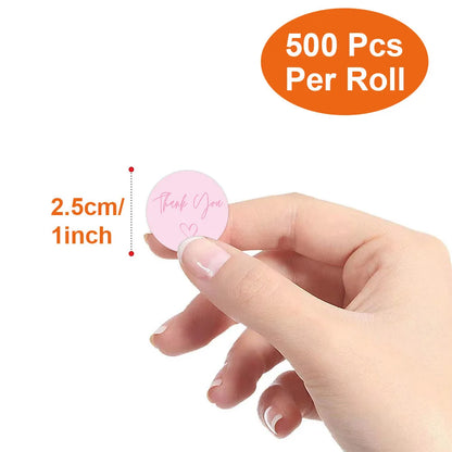 Pink Thank You Adhesive Stickers for Small Business Packaging & Gifts