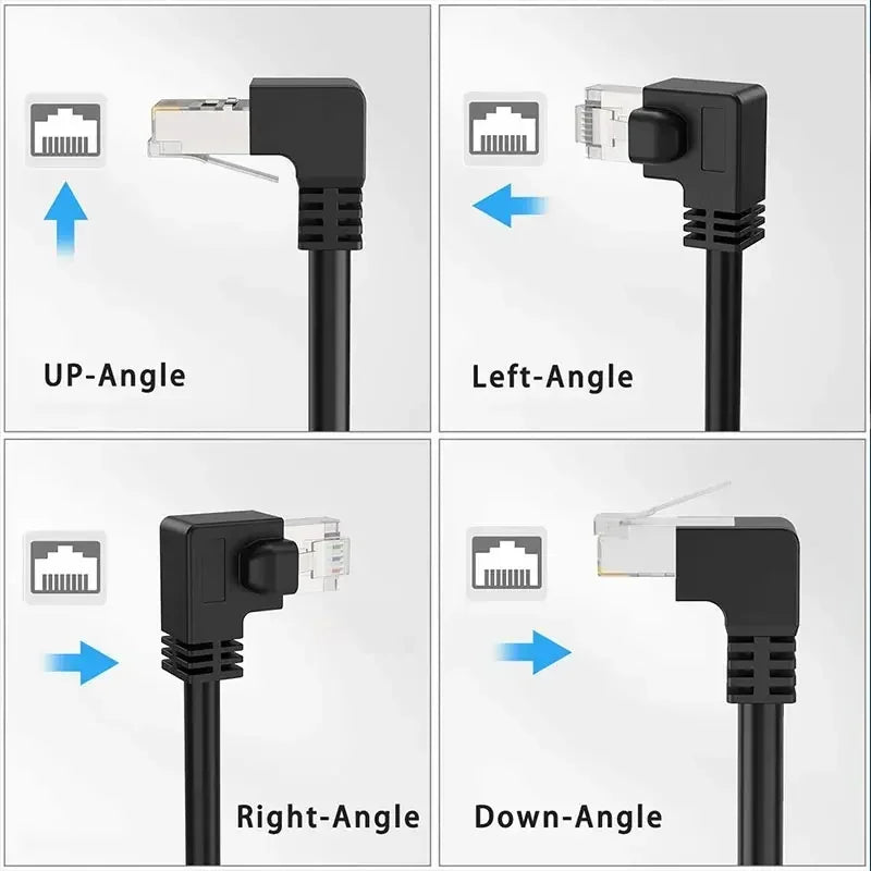 Cat6 90° RJ45 Ethernet Extension Cable