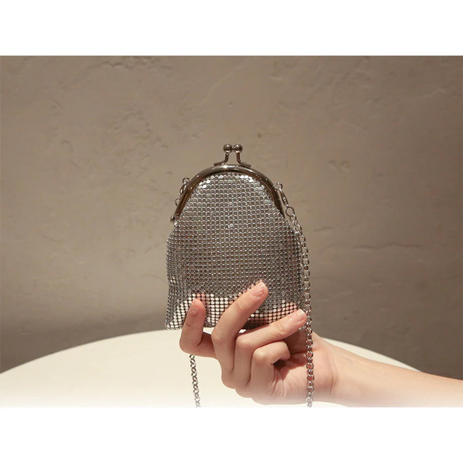 Metallic Sequin Kiss-Lock Bag