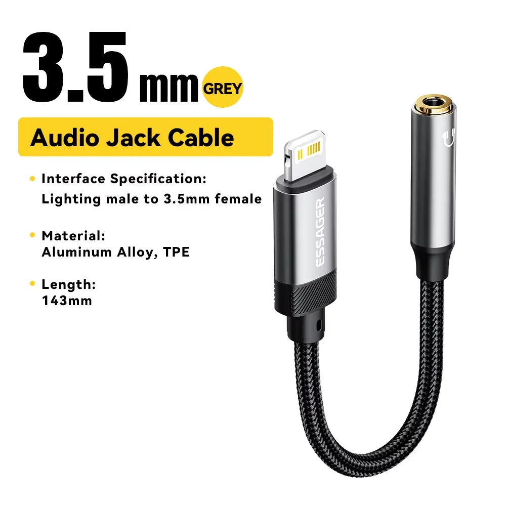 ESSAGER USB-C to 3.5mm Audio Adapter for Headphones & AUX