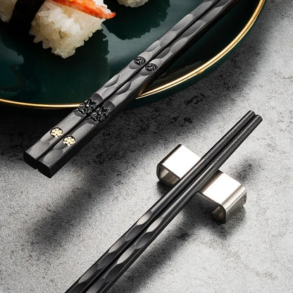 5 Pairs Stainless Steel Non-Slip Chopsticks Set