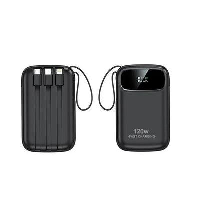 120W Fast Charging Power Bank with Built-in Cable