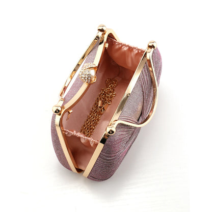 Bow Ruched Evening Clutch Bag