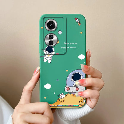 Phone Cover Cute Astronaut Soft Liquid Silicone Shell For OppoReno 11F OppoF25 Pro