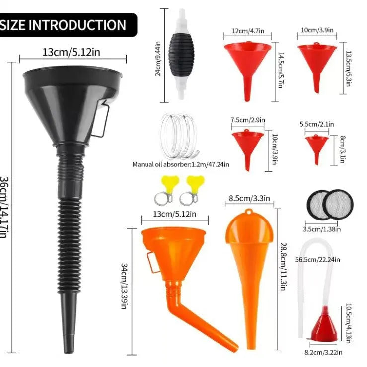 Multi-Purpose Automotive Funnel Set