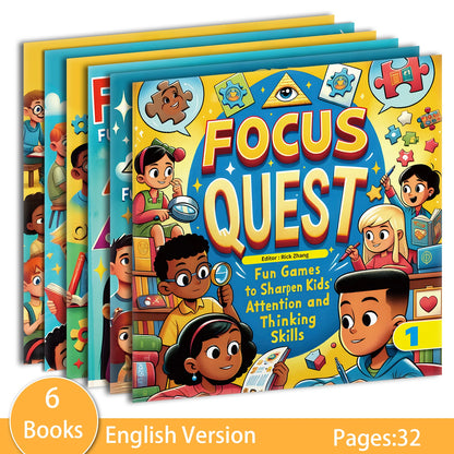 6 Books Set Focus Quest Activity Books for Kids