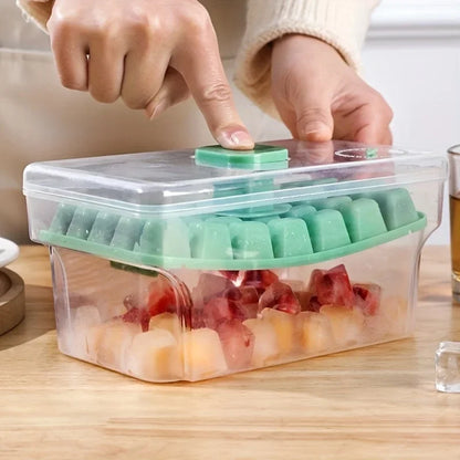 68-Grid Refrigerator Ice Cube Tray with Lid & Scoop