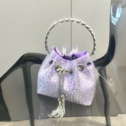 Luxury Rhinestone Bucket Evening Bag