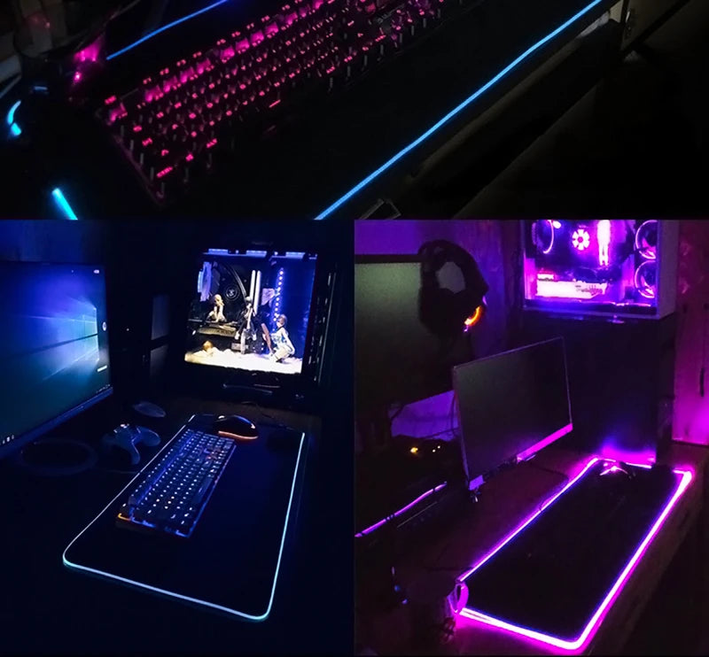 LED Backlit XXL Mouse Pad & Keyboard Mat