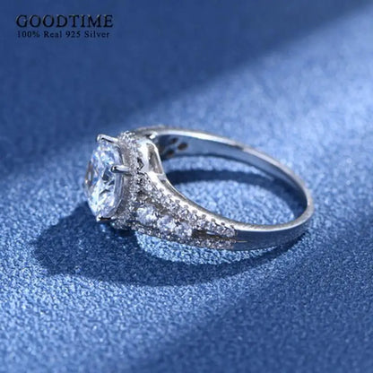 925 Sterling Silver Round Zirconium Ring