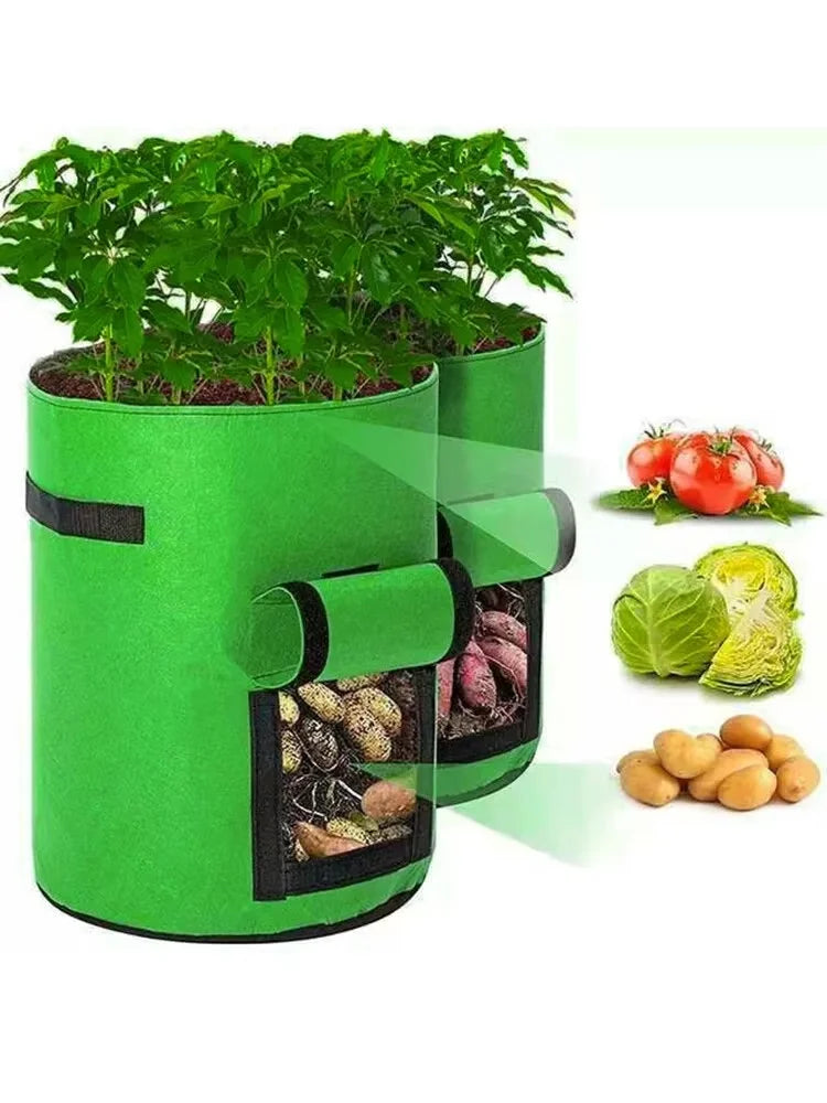 Reusable Felt Potato Grow Bag with Harvest Window